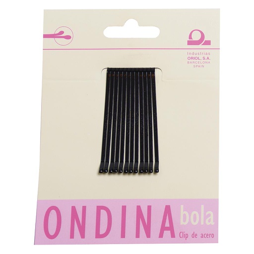 [01603/50       ] CARTON 12 CLIPS ONDINA BOLA NEGRO 50 MM       